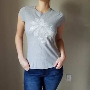 Grey Graphic Tee w/ White Design